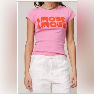 Z Supply "The Amour Cheeky Tee" Pink Size X Small NWT